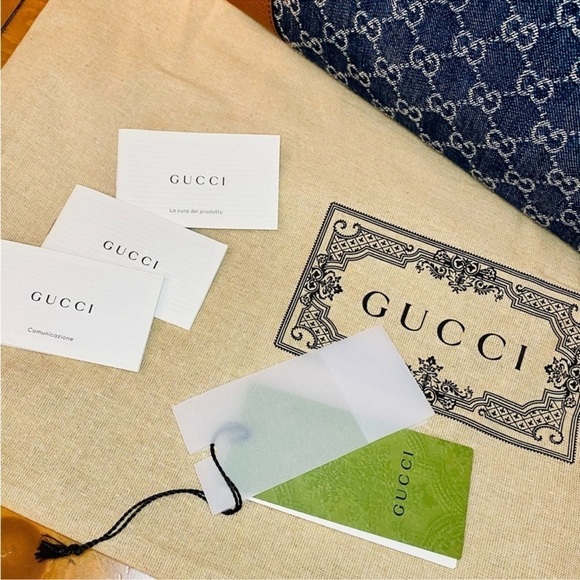 GUCCI Ophidia Medium Jacquard Denim GG Tote Bag NWT  with Original Dustbag - Picture 13 of 14